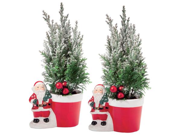 Ceramic Santa Claus with Conifers