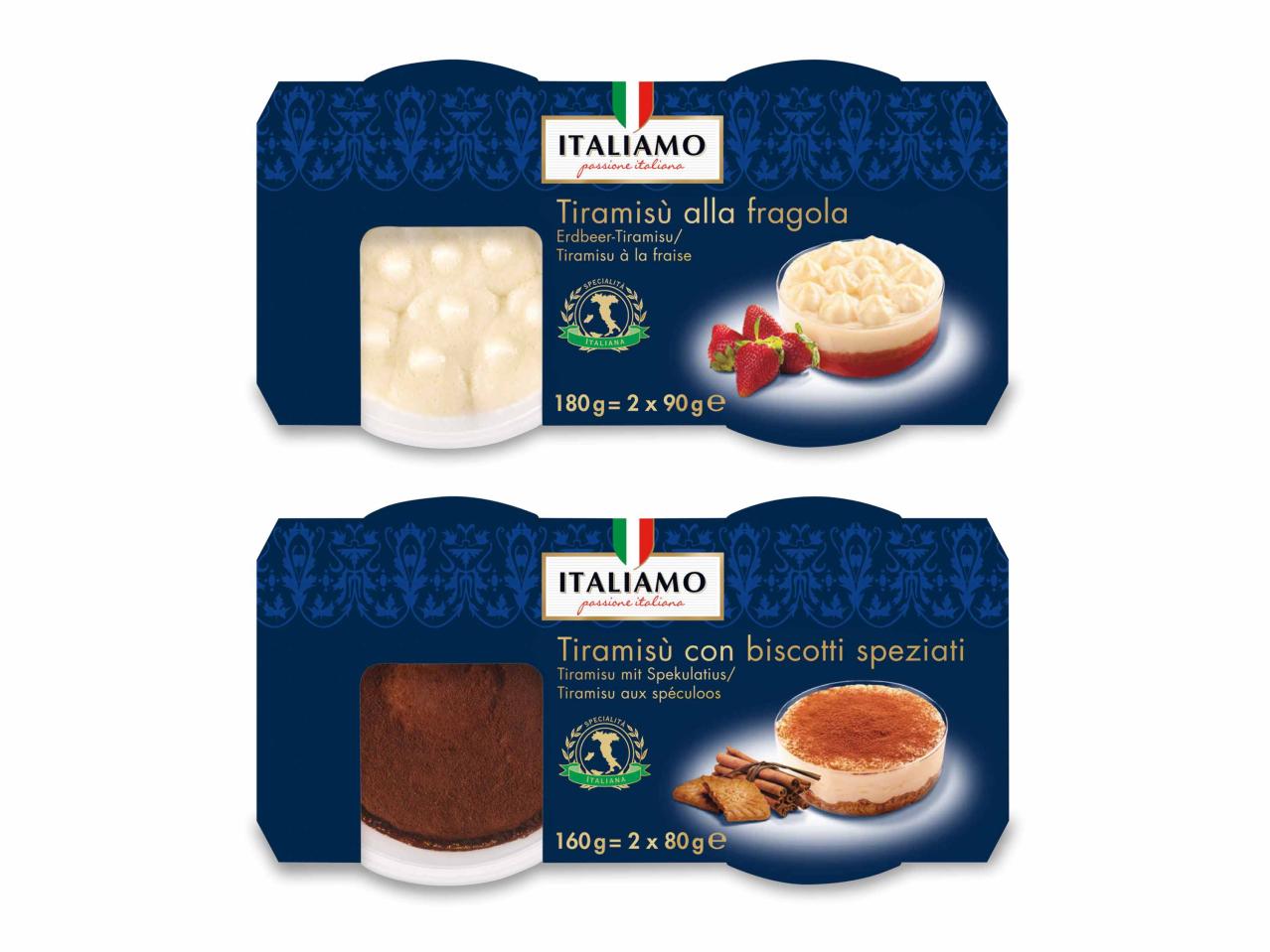 Tiramisù alla fragola/ con biscotti speziati