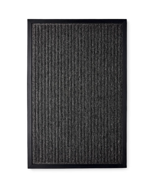 Charcoal Striped Scraper Mat