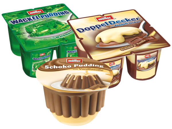 Müller Doppeldecker/Wackelpudding/ Pudding mit Sauce