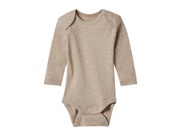 Lupilu Beige Baby Long-Sleeve Bodysuits - 3 Pack
