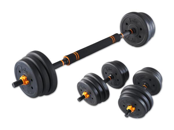 2-in-1 Kurz-und-Langhantel-Set, 19-teilig
