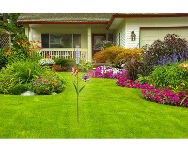 Gardenline Decorative Outdoor Thermometer or Rain Gauge