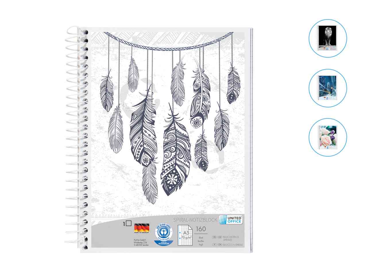 United Office A5 Spiral-Bound Notepad1