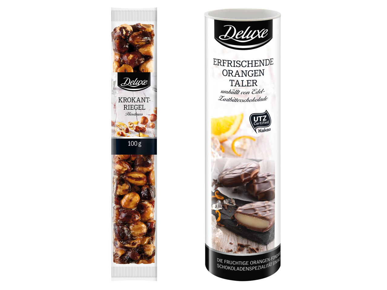 DELUXE Erfrischungstaler oder Krokant-Riegel