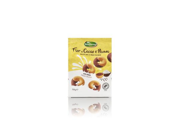 Cream and Cocoa Shortbread Biscuits