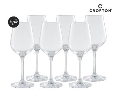 CRYSTAL RED WINE GLASSES 6PK