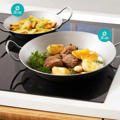 Poêles en fer forgé, 2 pcs
