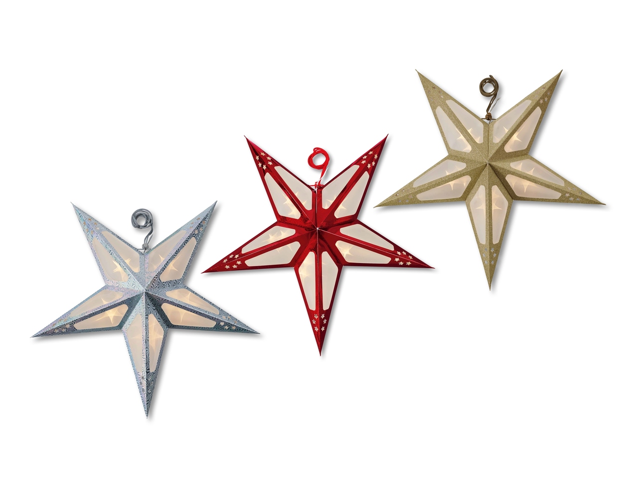 Étoile lumineuse à effet holographique
