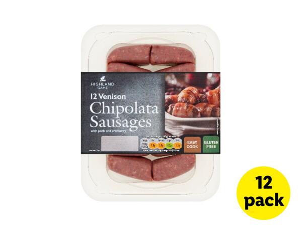 Highland Game 12 Venison Chipolata Sausages