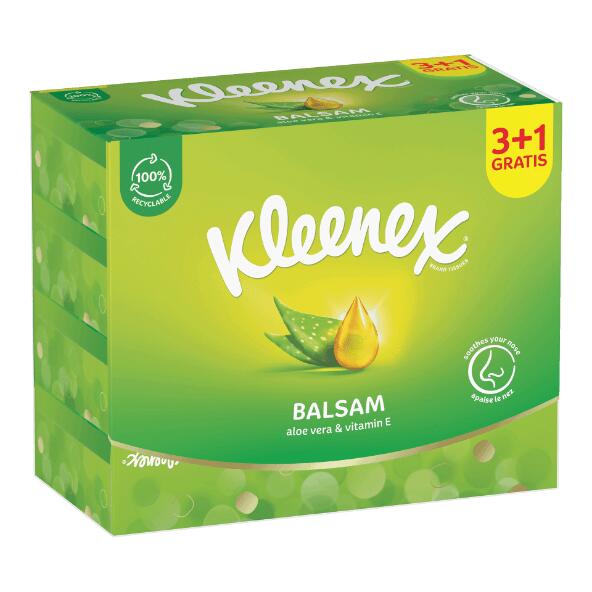 KLEENEX(R) Zakdoekjes met balsem, 4-pack