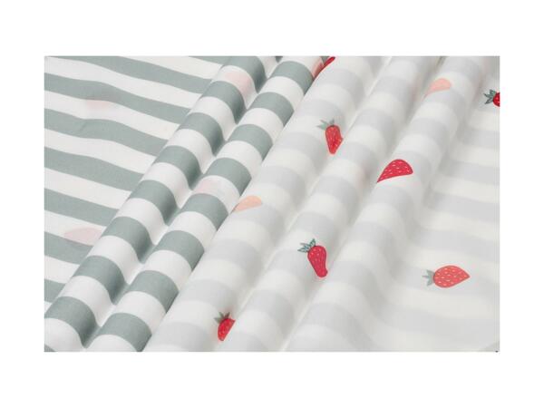 Microfibre Satin Duvet Cover Set With Strawberry Pattern - Double