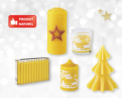 Bougies de Noël en cire d'abeilles
