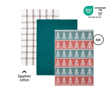 Egyptian Cotton Tea Towel 3pk
