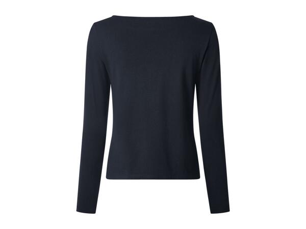 Esmara Ladies' Blue Striped & Navy Long Sleeve Tops - 2 Pack