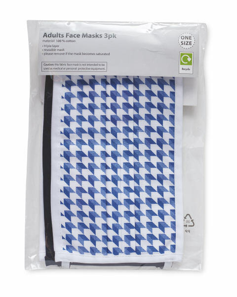Geometric Adult Face Mask 3 Pack