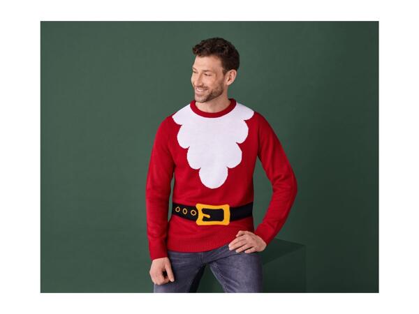 Livergy Men's Light-Up Christmas Jumper with Music - Santa