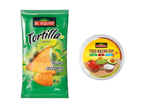 Chips de tortillas + sauce trempette pour nachos