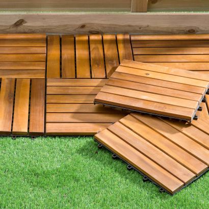 Dalles en bois, 10 pcs