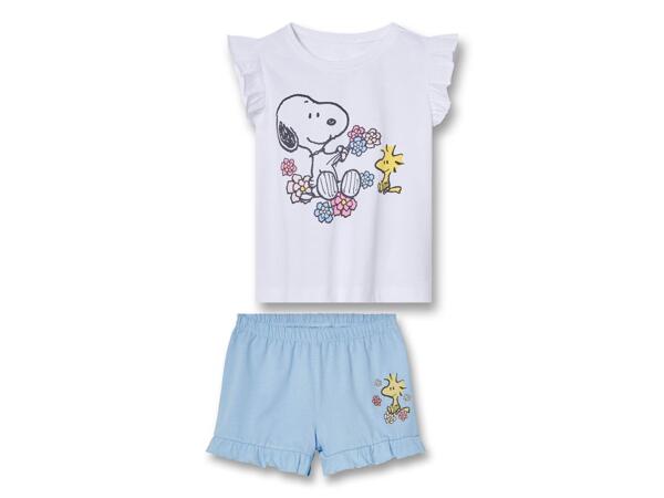 Girls' short pyjama set Girls' Short Pyjama Set "Mickey Mouse, Peanuts"