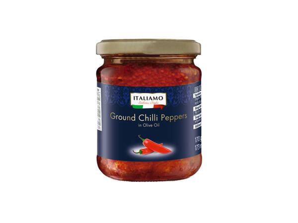 Ground Chillis in Olive Oil