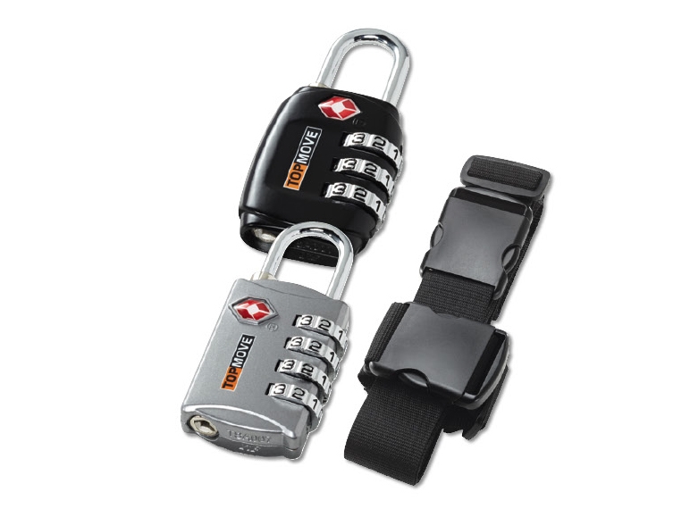 Sangle à bagage croisée / Cadenas à combinasion TSA ***Cet article est disponible uniquement en Suisse alémanique.***