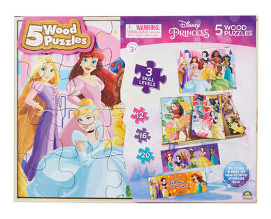 Licensed Wood Puzzles 5pk