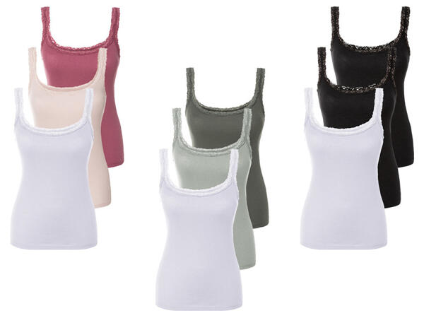 esmara(R) Damen Tops, 3 Stück, mit Spitze