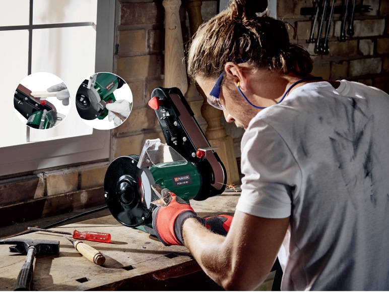 PARKSIDE 240W Bench Grinder with Belt Sander