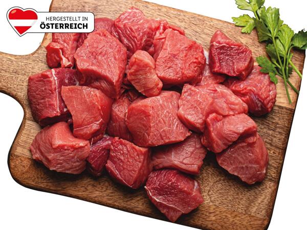 Frisches Rindsgulaschfleisch