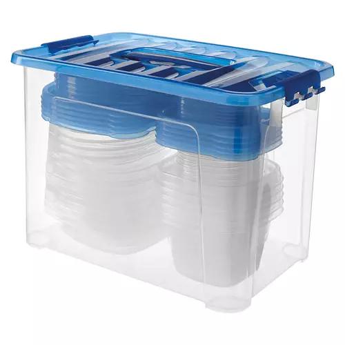50 Piece Food Storage Containers - Blue Lid