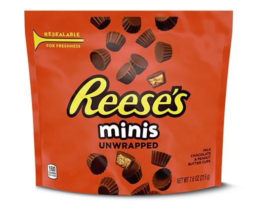 Hershey's 
 Reese's Peanut Butter Cup Minis or Kit Kat Minis