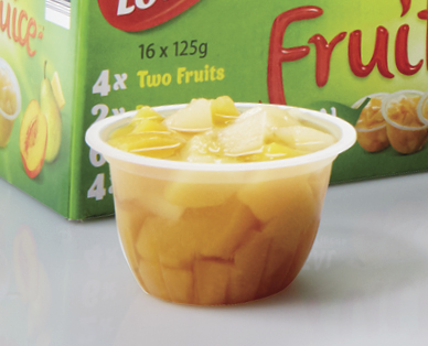 FRUIT SNACKS IN JUICE 16 X 125G OR FRUIT SNACKS IN JELLY 16 X 140G