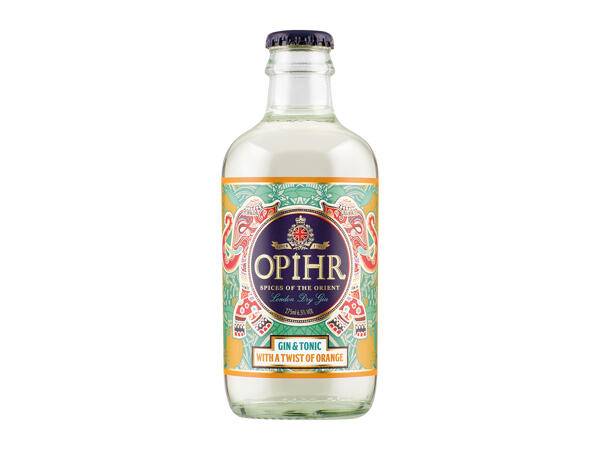 Opihr Oriental Spiced London Dry Gin & Tonic with Orange, 6.5% vol