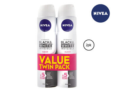 Nivea Black & White Invisible APD 2 x 150g/151g