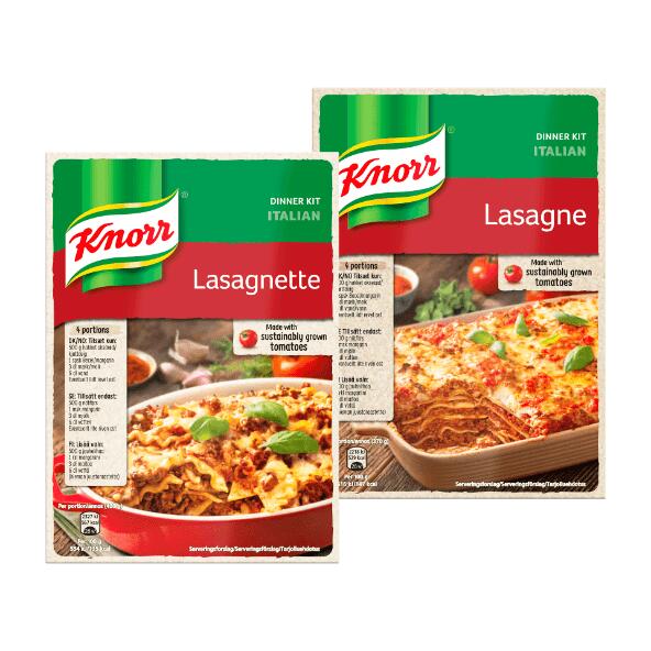 KNORR 	 				Lasagne eller lasagnette