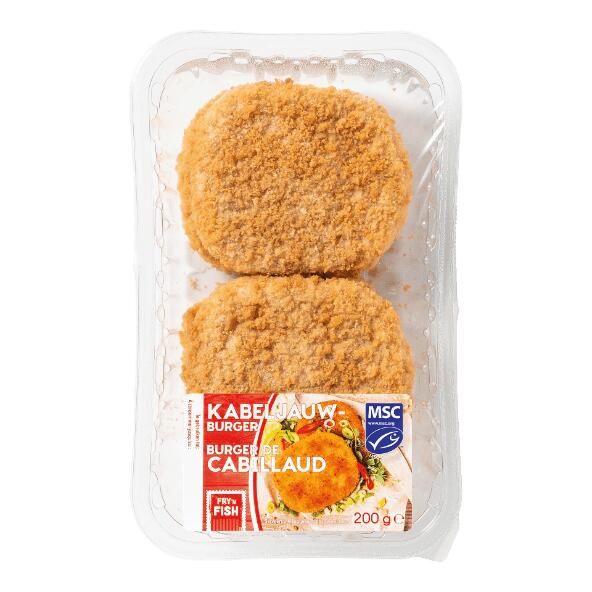 Panierter Kabeljauburger, 4 St.