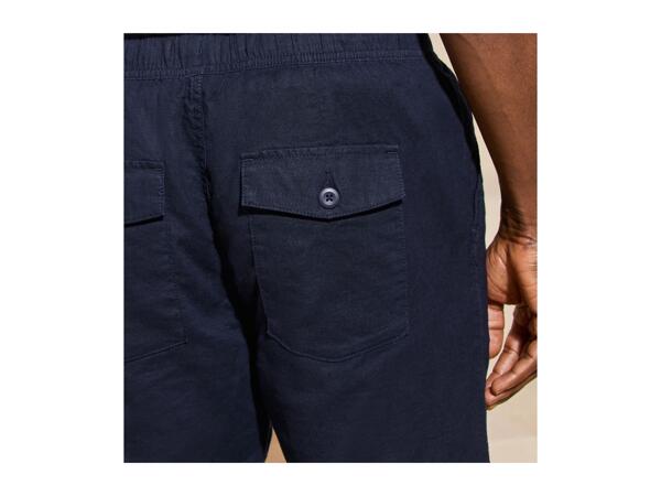 Livergy Men's Linen-Blend Trousers Straight Fit