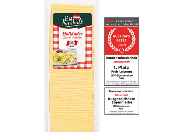 Käse nach Holländer Art in Scheiben