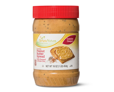 SimplyNature Crunchy Peanut Butter Spread with Flaxseed and Chia