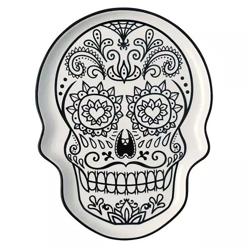 Skull Shaped Halloween Plate, each