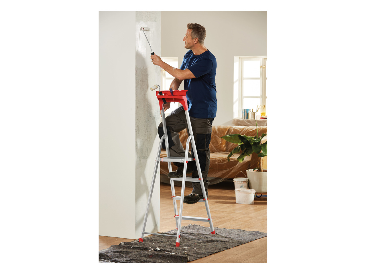 Powerfix Profi 4 Tread Aluminium Step Ladder1