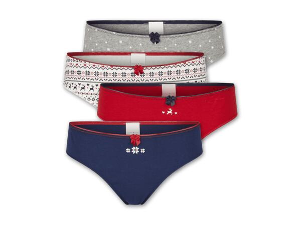 Damen Slips, 4 Stück/Herren Boxershorts, 2 Stück