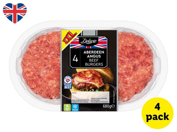 4 Aberdeen Angus British Beef Burgers