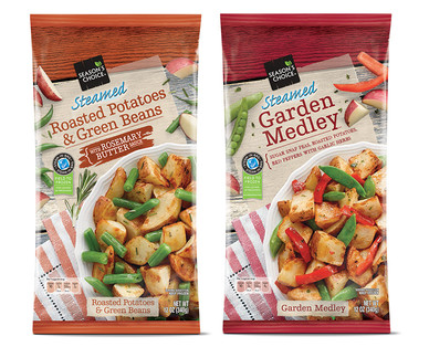 Season's Choice Steamable Potatoes with Green Beans in Rosemary Butter Sauce or Garden Medley