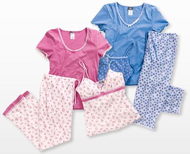 DISSIMIO Damen-Nachtwäsche-Set, 3-teilig