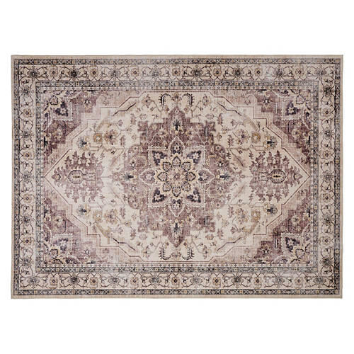 6' x 9' Crystal Print Area Rug - Brown Traditional
