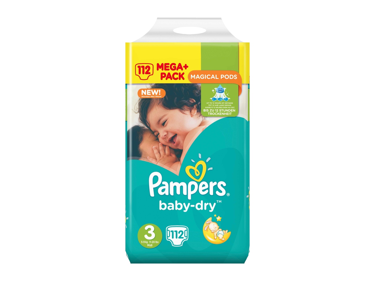 Couches Pampers Baby-Dry taille 3 Mega Plus Pack