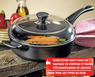 Sauteuse en fonte d'aluminium avec couvercle en verre CROFTON(R)