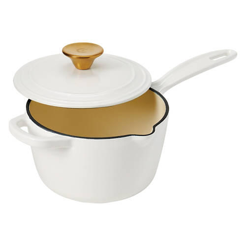 Cast Iron Sauce Pan, White